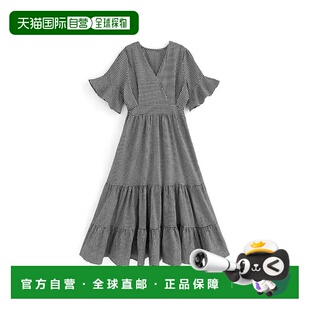 日本直邮日潮 GRL 格子图案系带层叠连衣裙at2025休闲宽松长裙