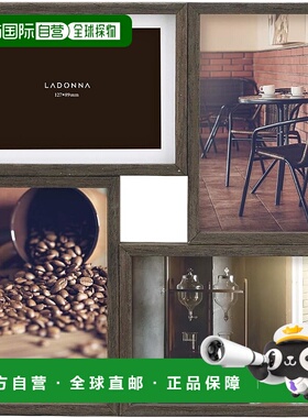 【日本直邮】LADONNA 四边相框 LA09-40-DBR 深棕色 083428