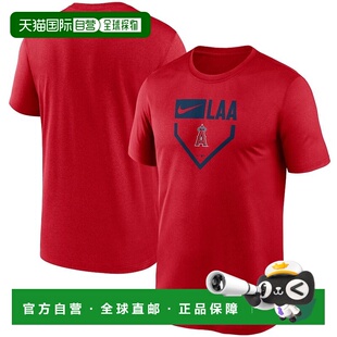 日本直邮耐克天使队 T 恤 MLB 本垒板图标传奇红色 62QANG3AY