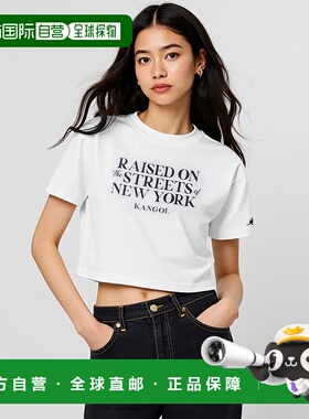 1h可退 日本直邮KANGOL 女士短款印花短袖T恤 kplc00152