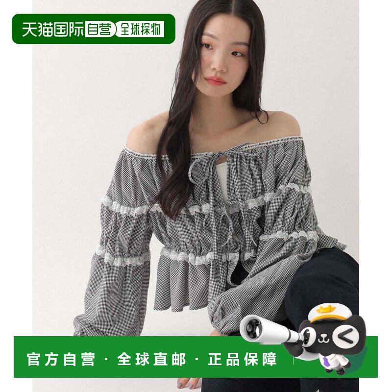 1h可退 日本直邮Heather 女装 双穿蕾丝拼接衬衫 668677泡泡袖
