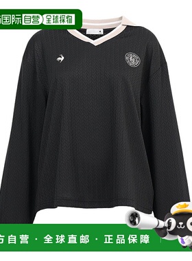 日本直邮lecoqsportif 女士提花长袖T恤 LU5FLS00L BK00 黑色速干
