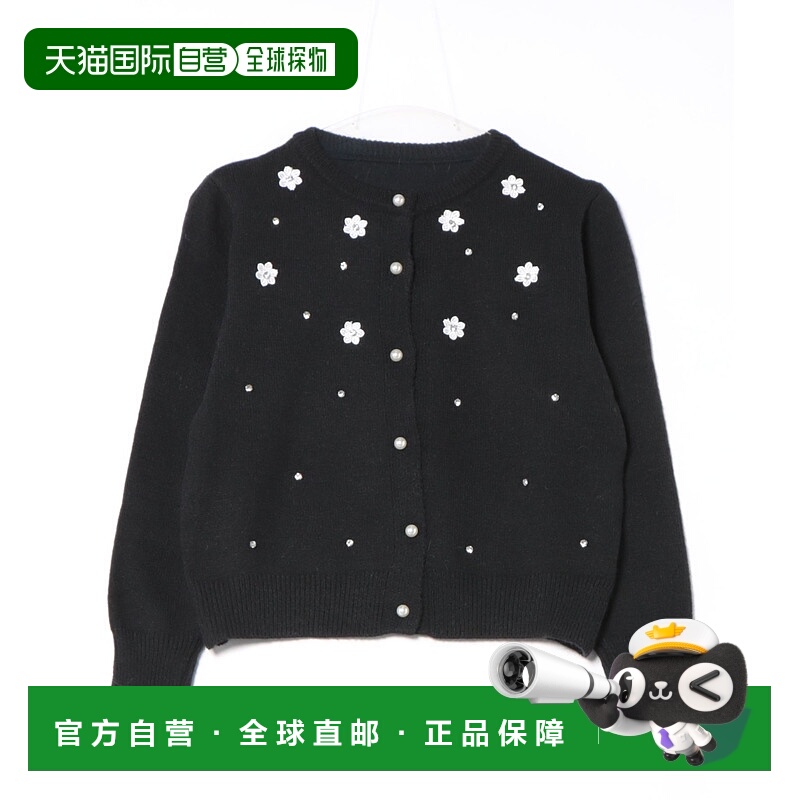 1h可退 日本直邮tocco closet 女装 立体花朵装饰 珍珠纽扣 针织