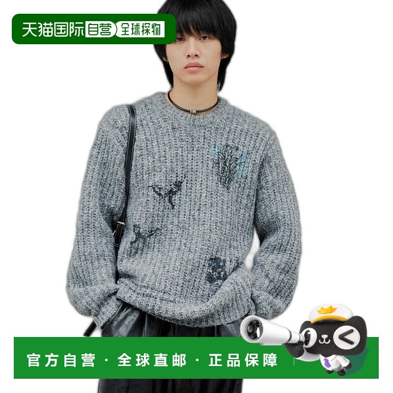 1h可退 日本直邮SENSE OF PLACE 男士图案印花圆领宽松针织衫 AA4
