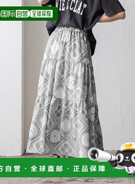 日本直邮VitaFelice 佩斯利花纹撕裂长款裙子 [V04517EW05069]