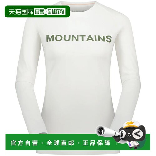 日本直邮MAMMUT 猛犸象户外QD标志印花长袖T恤 白色印花