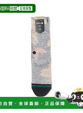 1h可退 日本直邮STANCE 女士 中筒袜 落日橙花卉印花设计款 61430