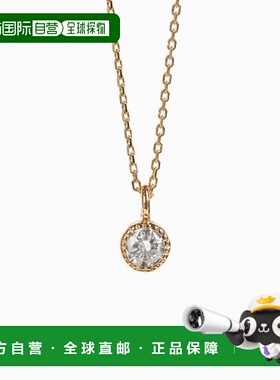 1h可退 日本直邮cui-cui K18 一粒钻石0.1ct 毫米镶边项链 902454
