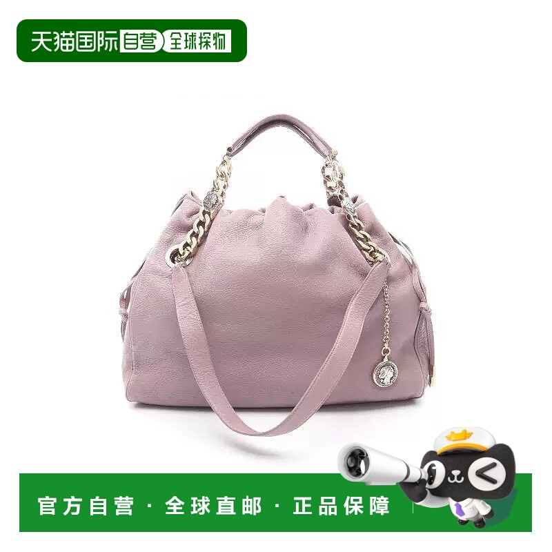 日本直邮中古Bvlgari宝格丽女包B级9新Handbag手包牛皮手提包紫色