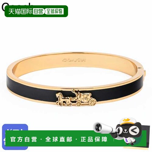 日本直邮Coach 手镯马车设计女士黑色和金色335755GLD001珠宝和配