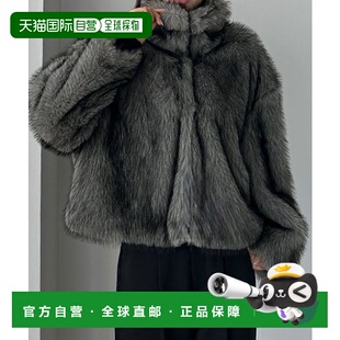 1h可退 日本直邮JUNOAH Louere 双色可拆卸仿皮草短款外套