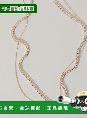 1h可退 日本直邮SMELLY 女装 闪亮水钻 双层叠戴项链 SM261302241