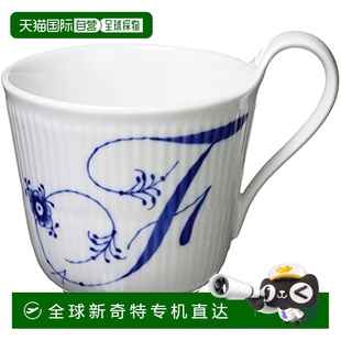 日本直邮 Royal 1023874白色330ml「 」 蓝花纹高把手马克杯