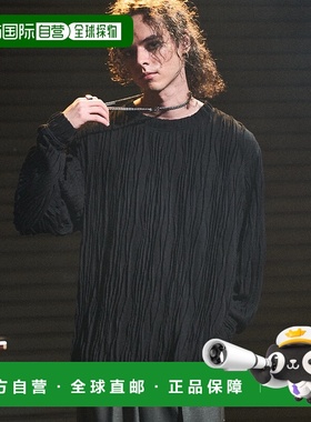 1h可退 日本直邮Casper John 男装 宽松版型 杨柳纹针织T恤 半高