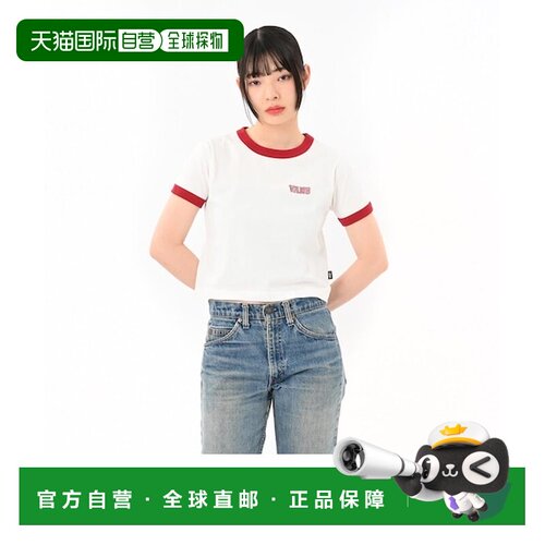 日本直邮Vans W Logo Ringer TEE T恤 [6950760001] 红色运动