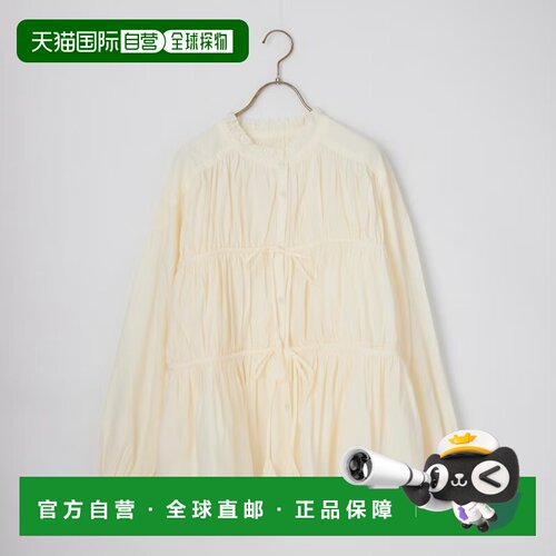 日本直邮tumugu: 女装 全棉2WAY褶皱设计感衬衫 TB26301泡泡袖