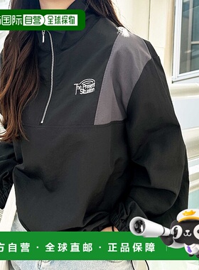 1h可退 日本直邮FIRST MOOD 女士配色刺绣半拉链尼龙外套 208710