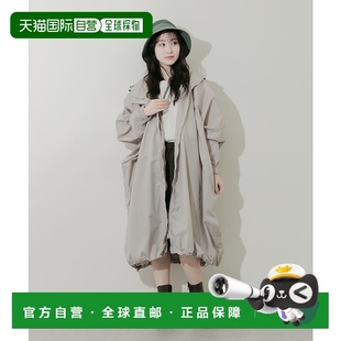 斗篷外套 1h可退 宽松防风连帽雨披 女装 多口袋 日本直邮because