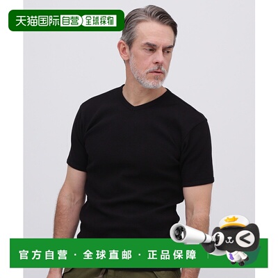 1h可退 日本直邮AVIREX 男女同款V领短袖微格纹T恤 7835934008