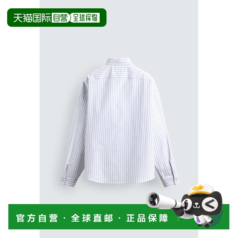 日本直邮Zara刺绣条纹衬衫长袖