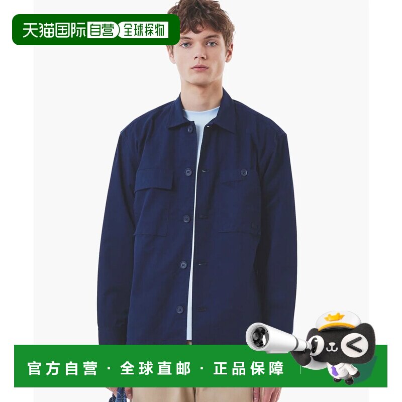 日本直邮LACOSTE 棉质斜纹工装衬衫外套 海军蓝图片