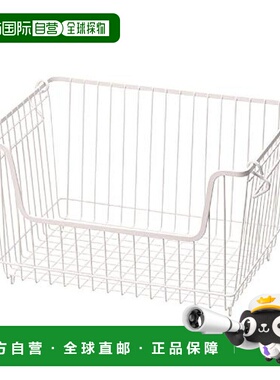 【日本直邮】pearl metal收纳筐珍珠金属堆叠篮l尺寸套件白色