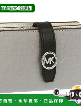 日本直邮Michael Kors 女士双折钱包灰色皮革D35T5SGRE8T-035MICH