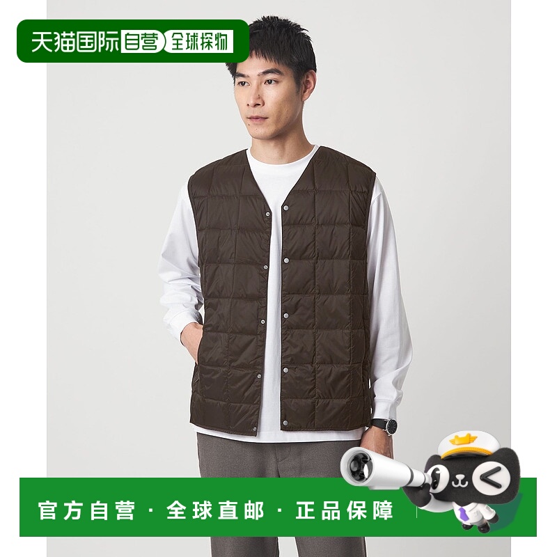 1h可退 日本直邮TAION 男装 V领按扣羽绒背心 800FP高蓬松度 双侧