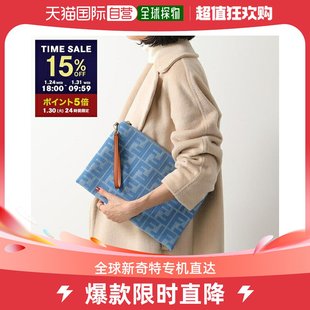 手拿包 女式 牛仔 AP4N 腕带平袋包 日本直邮FENDI F1LB 8N0178