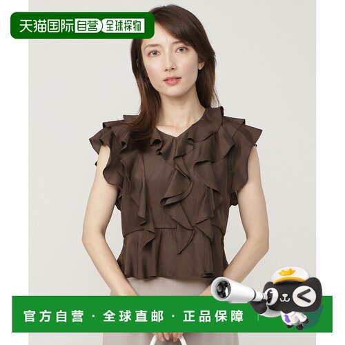 1h可退 日本直邮Swingle 女装 佩普拉姆荷叶边褶皱上衣 200726212