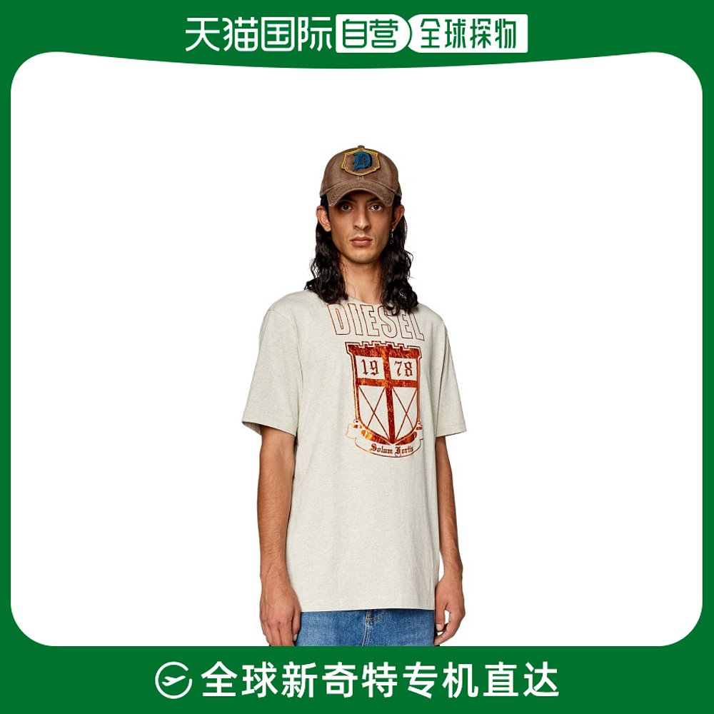 日本直邮迪赛 DIESEL 男士半袖T恤 独特标志图案 舒适纯棉材质 休