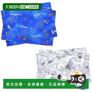 【日本直邮】CCS 餐垫4枚 防水 蓝色泻湖鲸鱼 NU800800