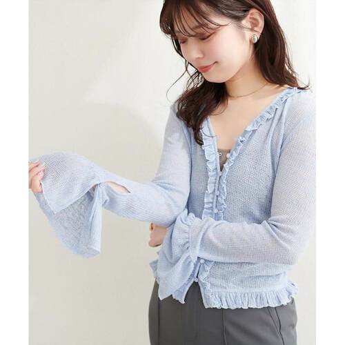 日本直邮官方授权 natural couture 荷叶边设计 针织开衫