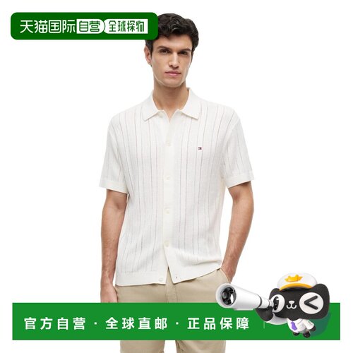 日本直邮TOMMY HILFIGER Pointelle结构短袖衬衫男装