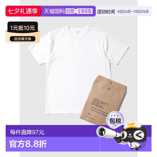 日本直邮BUZZ RICKSON'S 男女短袖T恤简约设计纯棉纯色可作打底衫