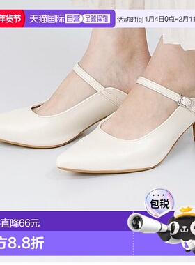 日本直邮Menue 5cm跟带脚背搭扣穆勒高跟鞋 ME8623BW02318 黑色