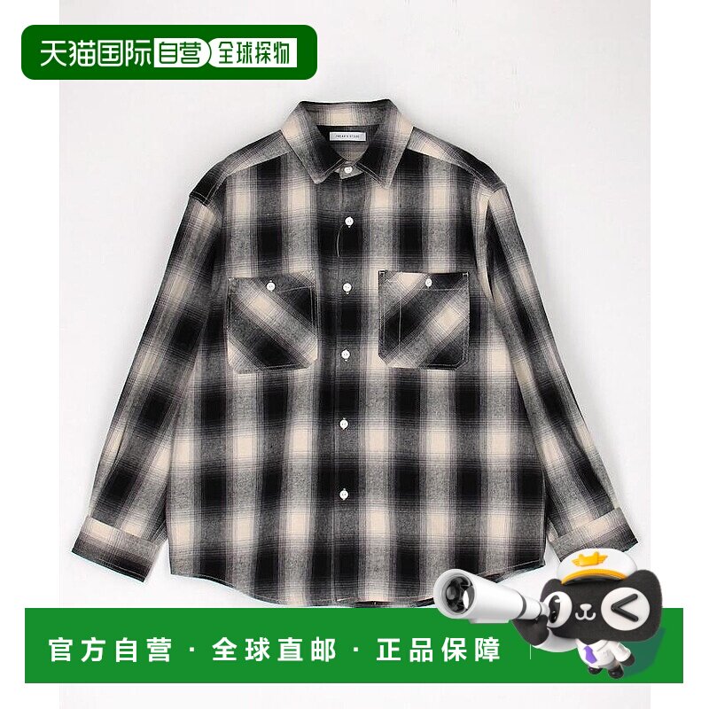 1h可退 日本直邮FREAK'S STORE 男装 舒适宽松法兰绒格纹衬衫 100