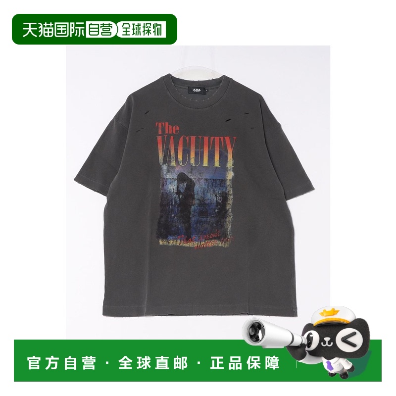 日本直邮AZUL BY MOUSSY 男士破洞乐队短袖T恤 251HST90431E