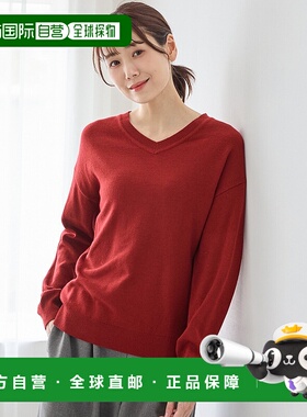 1h可退 日本直邮Honeys 女装 V领宽松针织衫 轻薄保暖 洗可 57431