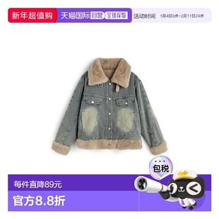 日本直邮日潮 GRL襟2Way牛仔毛毛皮草外套GC285