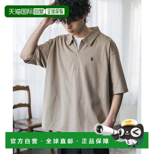 日本直邮Rocky Monroe U.S. POLO ASSN.  Polo衫 半拉链短袖 男女