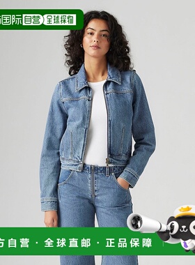 1h可退 日本直邮Levi's 女士紧身款中蓝色牛仔夹克 001W8000新款