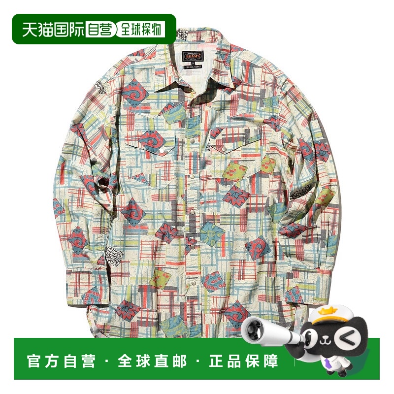 1h可退 日本直邮BEAMS PLUS 男士西部风格印花衬衫 38111367791