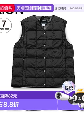 日本直邮TAION 内羽绒背心马甲外套基本圆领纽扣女士基本圆领纽扣