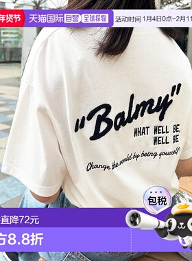 日本直邮GeeRA  Sagara刺绣后背logo宽松半袖T恤 [R04609EW018435