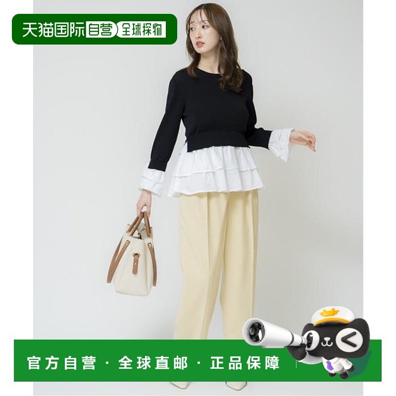 1h可退 日本直邮Noela 带拉链口袋的折褶长裤廓形休闲裤阔腿裤,女装/女士精品,休闲裤,淘宝优惠券,粉丝福利购,淘宝优惠卷