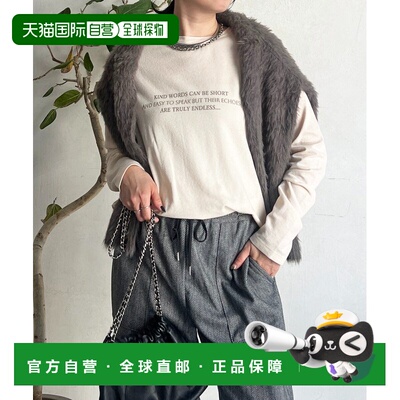 1h可退 日本直邮Croisiere 女士 slub质感罗纹logo短袖T恤 UOZ105