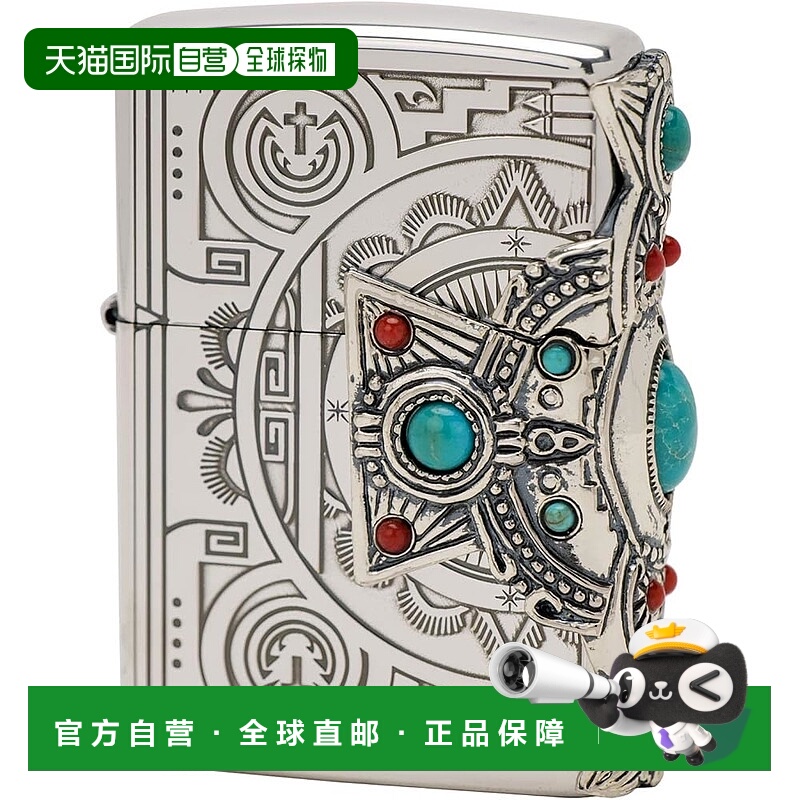 【日本直邮】ZIPPO 打火机银色印度精神十字架双面饰面