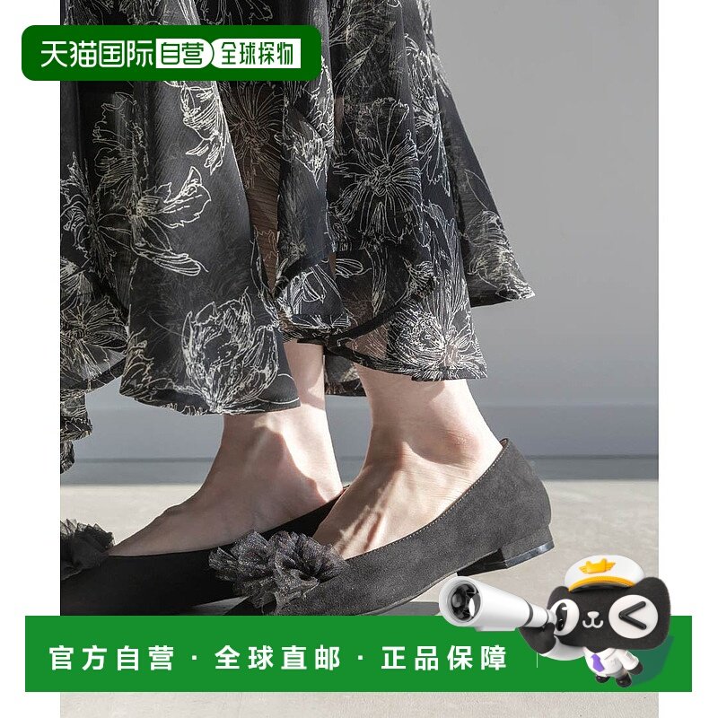 日本直邮RANDA 3E 2WAY 褶边平底女鞋 RA041BW016167 黑色