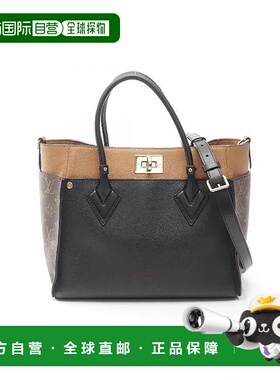 日本直邮中古LV路易威登女包B级9新On My Side MM牛皮手提包黑色